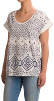 Thumbnail for your product : Specially made Cotton-Blend Print T-Shirt - Scoop Neck, Short Sleeve (For Women)