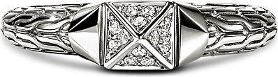 John Hardy Sterling Silver Icon Diamond Pyramid Ring