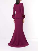 Thumbnail for your product : Safiyaa long sleeve floral cuff gown