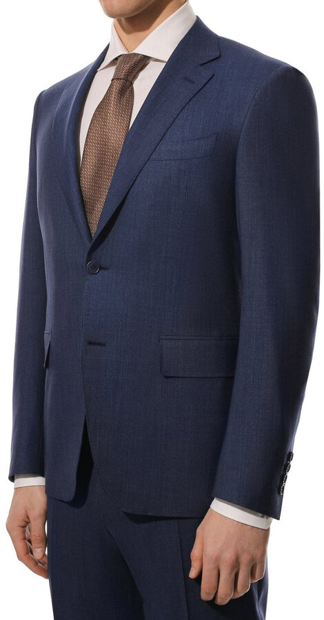 Canali Dark Mottled Blue Modern Fit Suit in Travel Fabric  13280/31/7R-AA03667-302 - ShopStyle