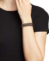 Thumbnail for your product : Armenta Blackened Sterling Silver & Leather Old World Champagne Diamond Bar Wrap Bracelet