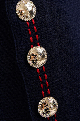 Maje Payo Cropped Button-detailed Cotton Wide-leg Pants