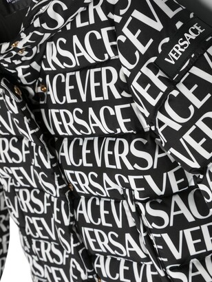 Versace Children Logo-Print Hooded Padded Coat