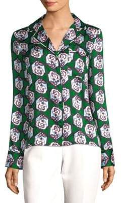 Milly Floral-Print Blouse