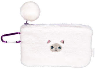 KEORA KEORA Fluffy Cat Face Pouch White