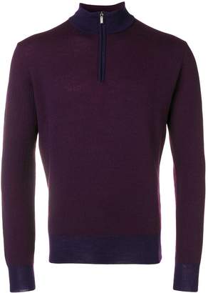 Canali zipped long-sleeve sweater