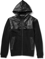 Thumbnail for your product : Marc by Marc Jacobs Luke Leather-Panelled Jersey Hoodie