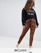 Thumbnail for your product : Daisy Street peg trousers in leopard print