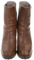 Thumbnail for your product : Brunello Cucinelli Leather Round-Toe Ankle Boots
