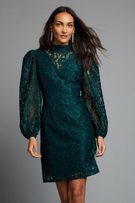 wallis teal lace dress