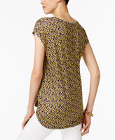 Thumbnail for your product : MICHAEL Michael Kors Petite Printed High-Low Top