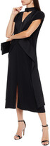 Thumbnail for your product : VVB Satin-paneled crepe midi dress