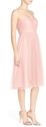 Jenny Yoo Maia Convertible Tulle Tea Length Fit & Flare Dress