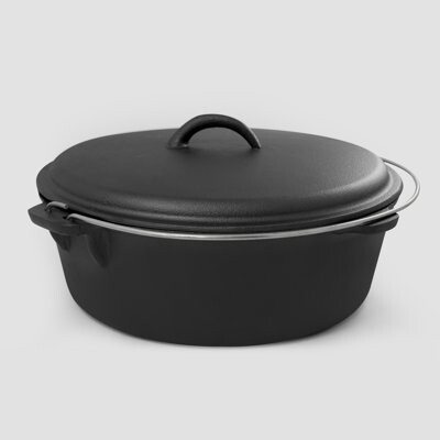 Cook Pro 6 Qt. Camp Cast Iron Round Dutch Oven