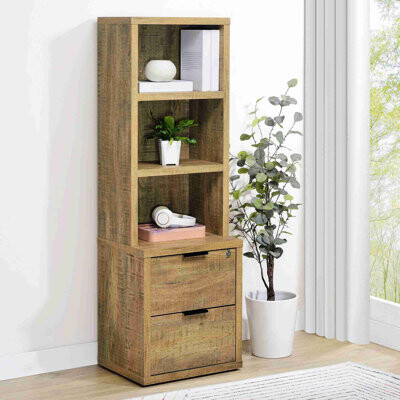 3-shelf Bookcase with USB and Lockable Drawer