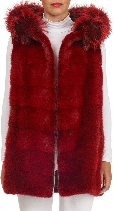red fur vest