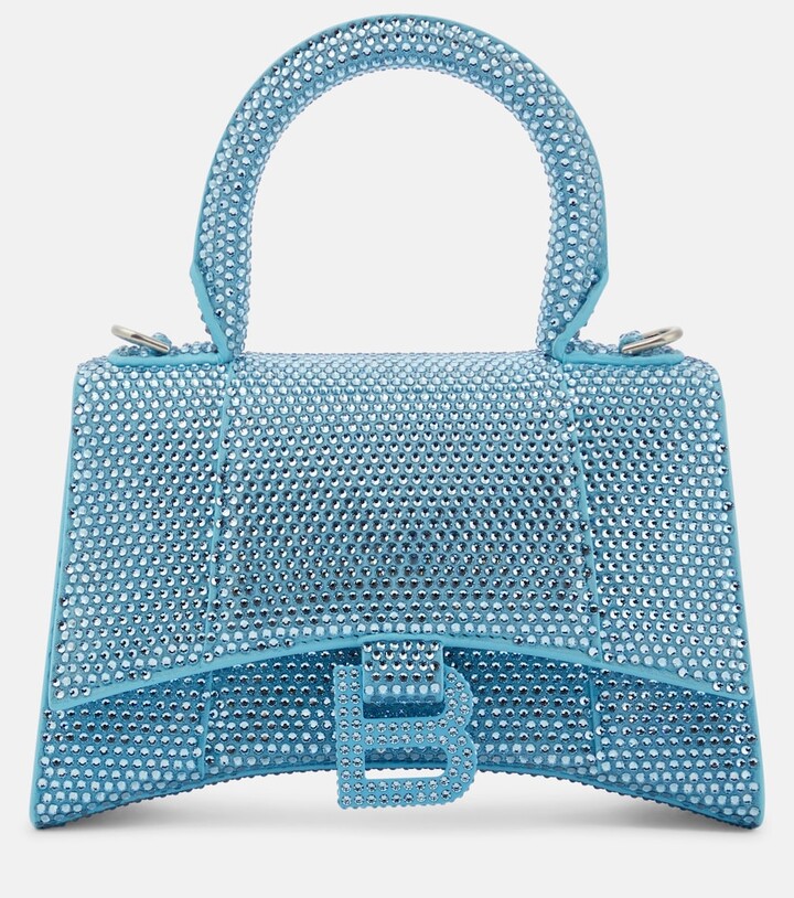 Balenciaga Hourglass Mini embellished suede tote bag - ShopStyle