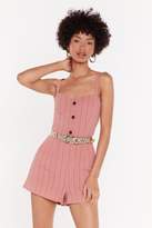 Thumbnail for your product : Nasty Gal Womens You Could Be Line Striped Button-Down Playsuit - pink - 14