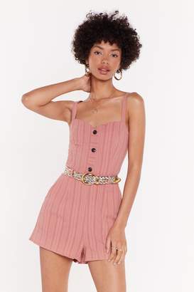 Nasty Gal Womens You Could Be Line Striped Button-Down Playsuit - pink - 14