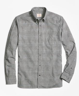 Brooks Brothers Glen Plaid Brushed-Cotton Flannel Sport Shirt