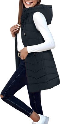 thumbnail image 2 of ANHATUIV Women's Gilets Plaid Fleece Gilet Warm Teddy Fleece 2 of 10