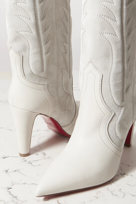 Christian Louboutin Astrilarge Botta Calf Leather Knee-high Boots 100 in  White