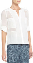 Thumbnail for your product : BCBGMAXAZRIA Gael Patchwork Silk Blouse