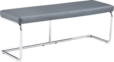 51.5" Metal Bench With Grey Faux Leather Seat, Ideal For Bedroom & Dining Entryway, - Top Easy To Assemble