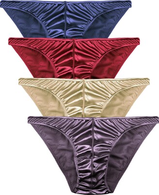 Barbra Lingerie Mens Satin Bikini Briefs Panties S to 3XL Silky