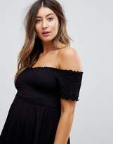 Thumbnail for your product : ASOS Maternity MATERNITY Off Shoulder Sundress with Shirring