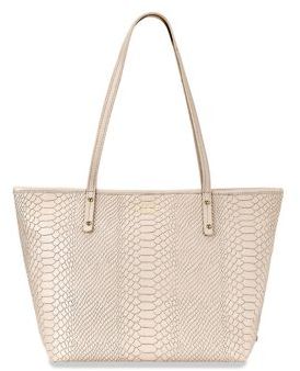 GiGi New York Personalized Taylor Mini Python-Embossed Leather Tote