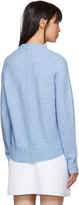 3.1 Phillip Lim Blue Inset Shoulder High Low Sweater