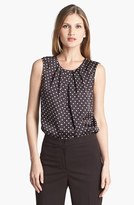 Thumbnail for your product : Jones New York 'Abby' Dotted Pleat Neck Blouse (Regular & Petite)