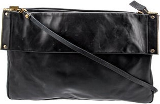 Lanvin Shoulder Bag Black & Blue Leather Gold-Tone Hardware Single Shoulder Strap Grosgrain Lining & Single Interior Pocket Zip Closure at Top Unfortunately, due to restrictions, this item may not be eligible for shipping in all areas. | Lanvin Leather Shoulder Bag in Black/Blue