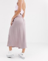 Thumbnail for your product : Ghost ruffle front satin midi skirt
