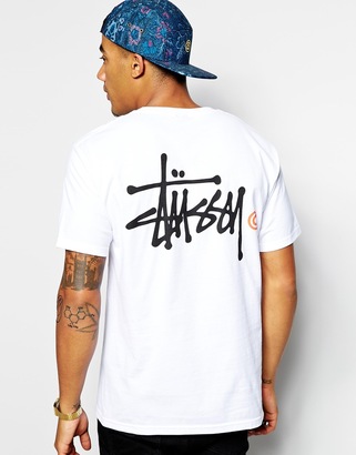 Stussy T-Shirt With Basic Logo - White