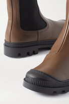 Thumbnail for your product : Loewe Rubber-trimmed Leather Chelsea Boots - Green