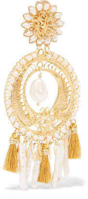 Mercedes Salazar Gold-plated Pearl Clip Earrings