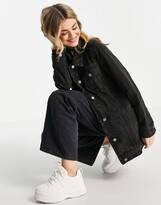 Thumbnail for your product : Brave Soul oversized acer denim jacket in washed black