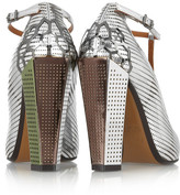 Thumbnail for your product : Fendi Metallic leather T-bar pumps