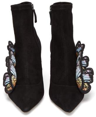 Sophia Webster Riva Butterfly Applique Suede Boots - Womens - Black Multi