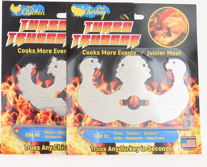 Turbo Trusser Set of 2 Stainless Steel Combo Trusser w Hooks