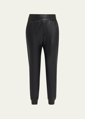 8 By YOOX LEATHER JOGGER PANTS, Black Men's Casual Pants
