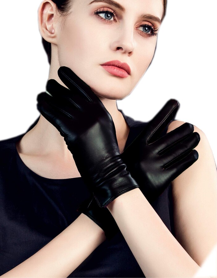 Prime Fashion Dressing Lined Gloves Crunch Napa Leather Stylish Look 085 