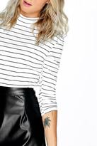 Thumbnail for your product : boohoo Maisie Stripe Turtle Neck Rib Knit Jumper