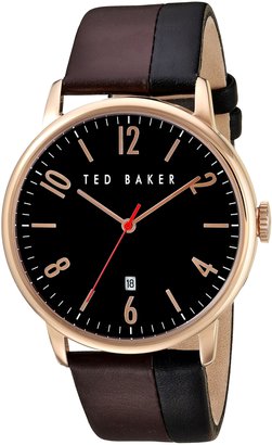 Ted Baker Men's 'Modern Visual' Quartz Stainless Steel and Leather Dress Watch, Color:Brown (Model: 10030756)