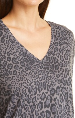 Rails The Sami Leopard Print V-Neck Long Sleeve T-Shirt