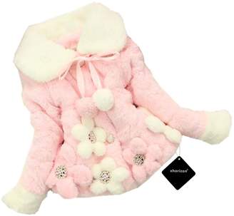 xhorizon TM FL1 Baby Girls Kids Toddler Warm Winter Flower Faux Fur Jacket Coat (Pink,1 Year)