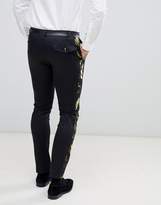 Thumbnail for your product : Twisted Tailor super skinny suit trousers in black jacquard