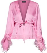 Thumbnail for your product : Lisa Von Tang Rose Petal Feather Robe Rose Petal